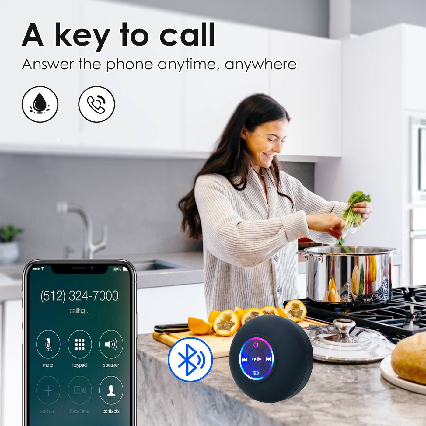 Bluetooth Waterproof Speaker (Get 6 Magnetic Cable Clips for free)